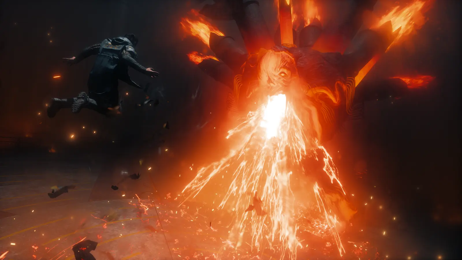 Dylan releases a bright supernatural attack against an airborne enemy.