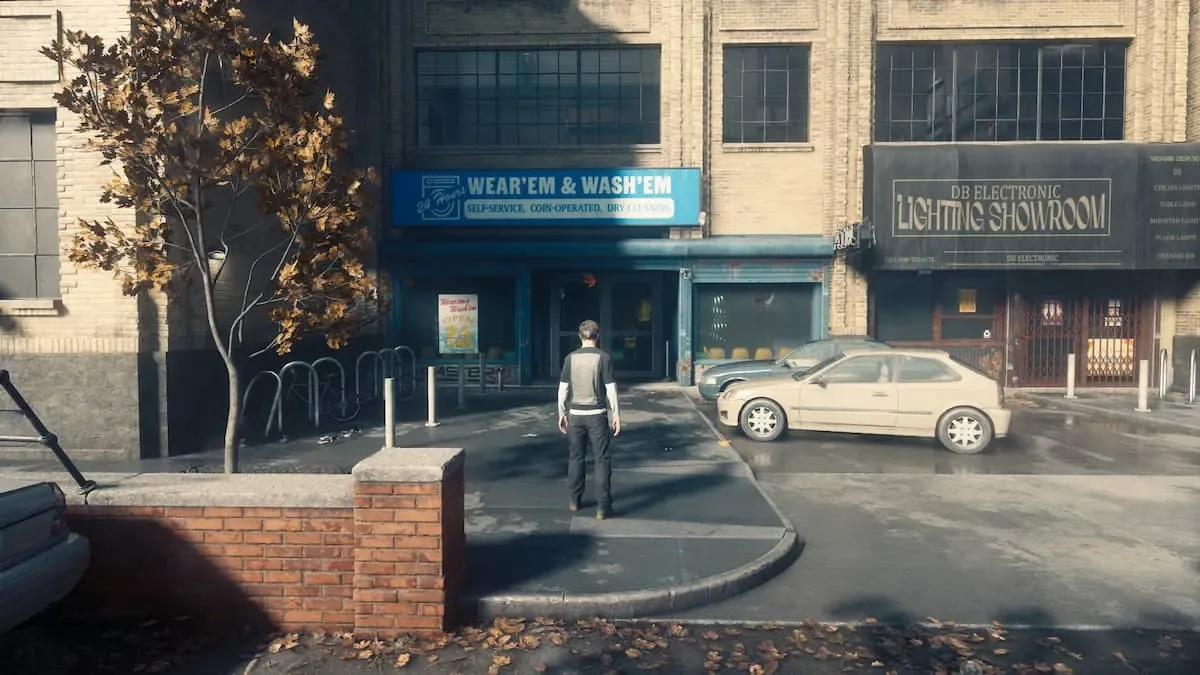 Dylan stands outside the Wear ’Em and Wash ’Em laundromat in Central.